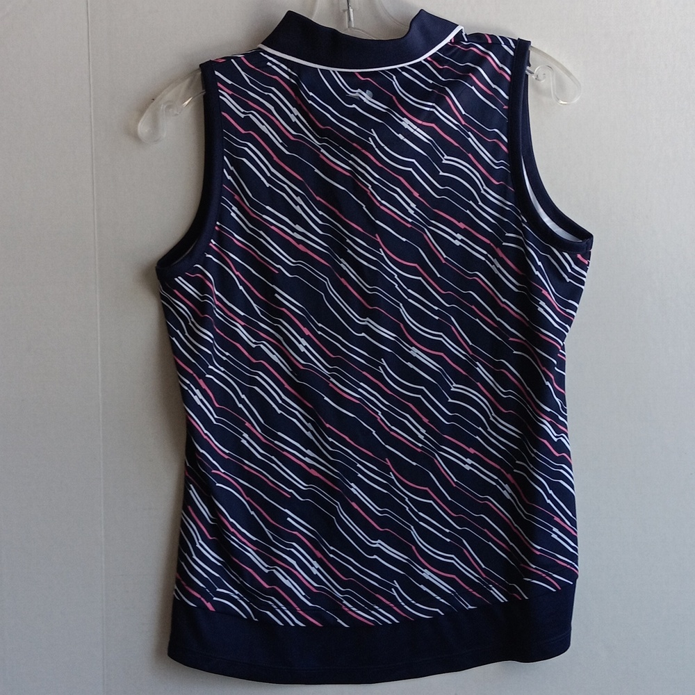 BLUE & WHITE SLEEVELESS TOP - Picture 3 of 4